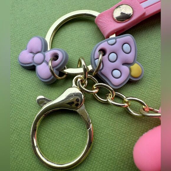 My Melody Pink Strap Keychain with Charms & Wristlet – Sanrio Kawaii Cute Gift - Picture 7 of 17